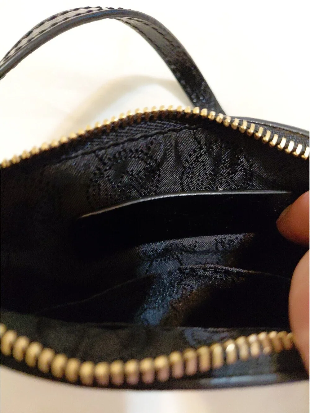Michael Kors Black Textured Patent Leather Wristlet Wallet 4